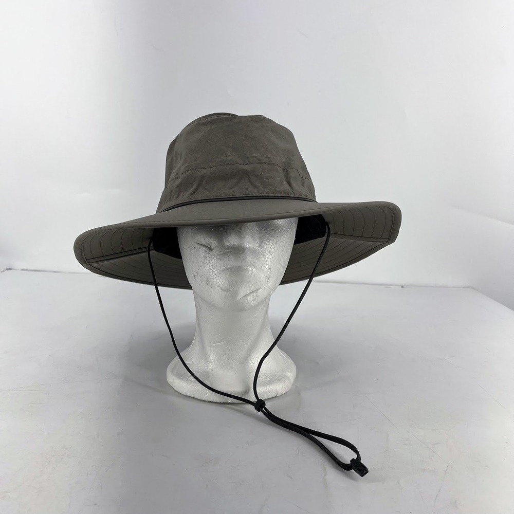 Sunday Afternoons Brown Wide Brim Sun Hat Mesh Lined Adjustable Chin Strap Large